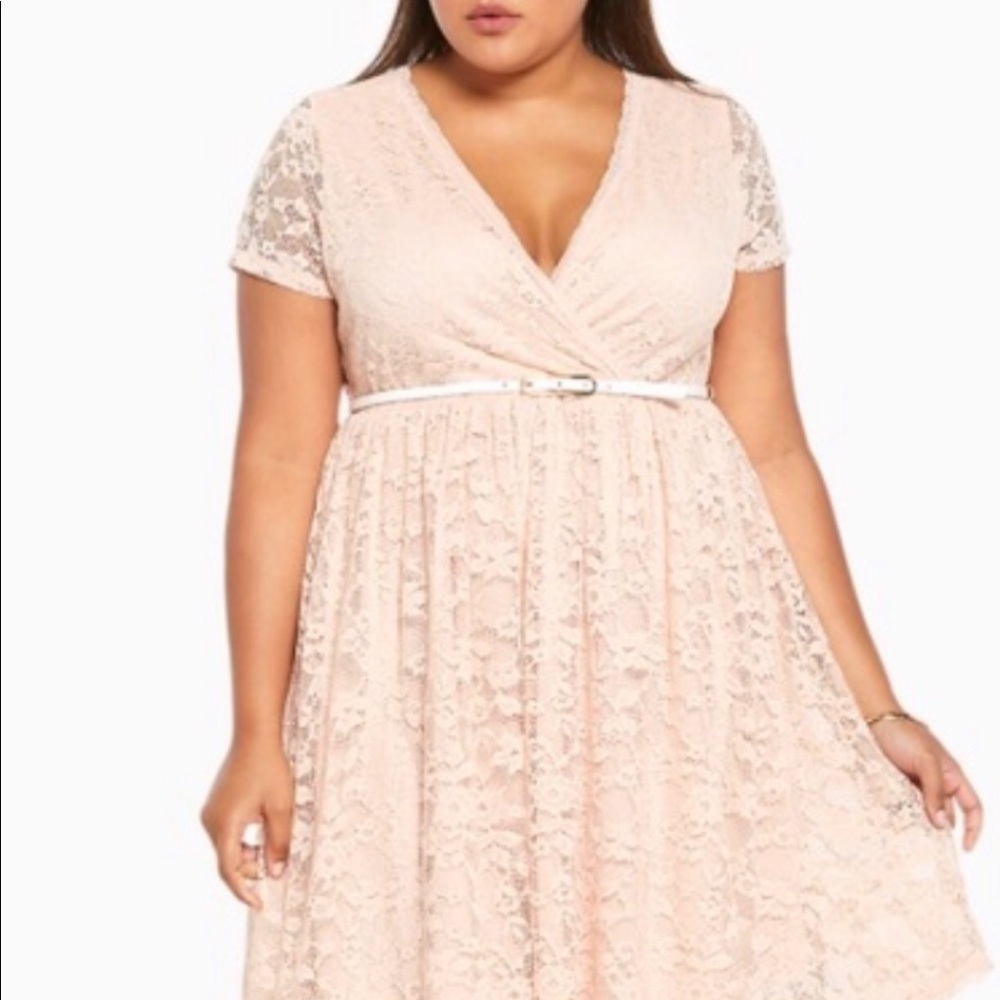 Torrid blush lace dress